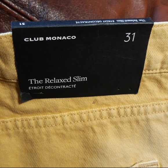 Club Monaco The Relaxed Slim High Waist Jeans in Light Yellow - Picture 7 of 10